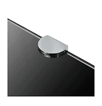 Corner Shelf with Chrome Supports Glass Black 17.7"x17.7"