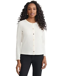 Jones New York Petite Long-Sleeve Button-Front Cardigan