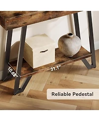 Tribesigns 41-Inch Console Table with Geometric Metal Frame, 2-Tier Entryway Tables with Storage Shelves, Industrial Hallway Sofa Table