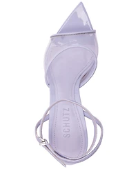 Schutz Women's Elodie Vinyl Pointed Toe Wedge Sandals