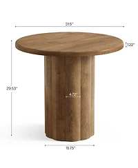 Tribesigns 31.5-Inch Round Dining Table for 2-4 People, Small Kitchen Table with Sturdy Base for Dining Room, Living Room (Only Table)