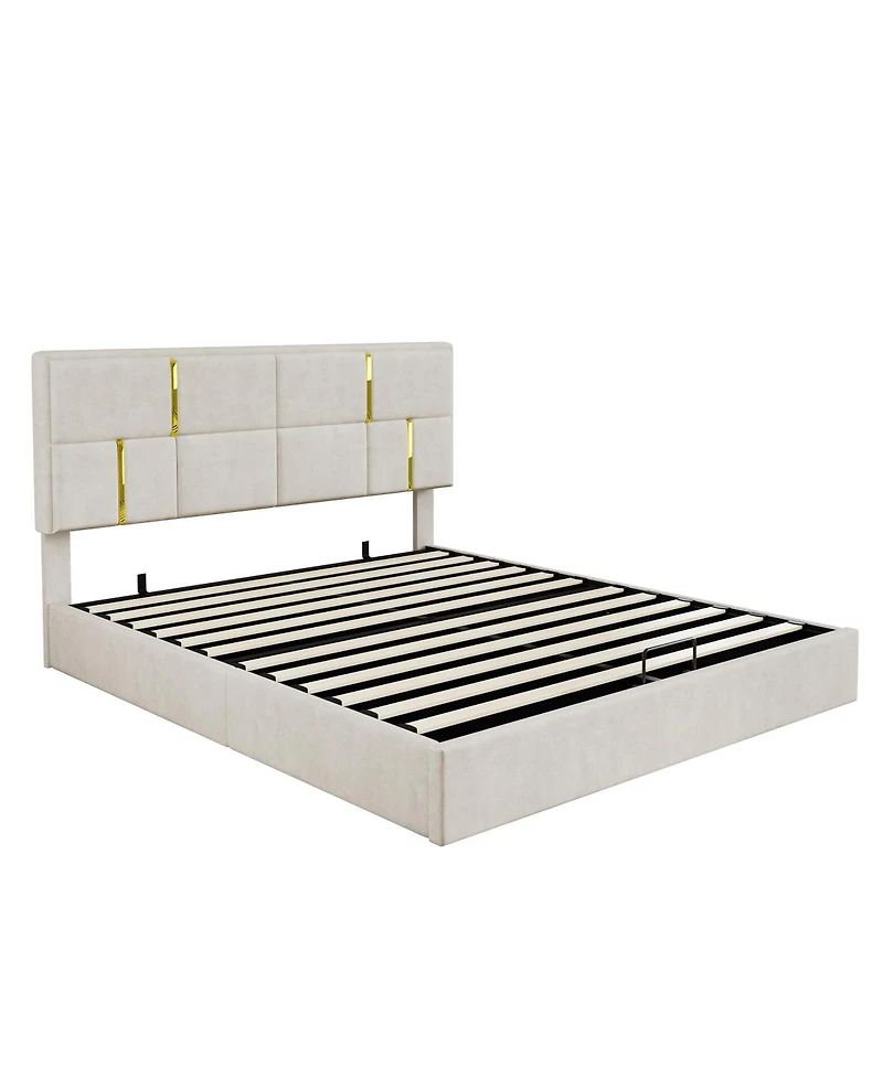 Draft - Streamdale Furniture Upholstered Platform Bed with Hydraulic Storage