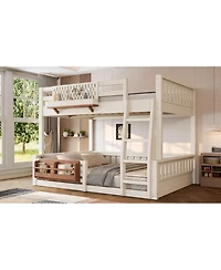 Streamdale Furniture Full Xl over Queen Bunk Bed with Ladder, Pegboard, Bookshelf
