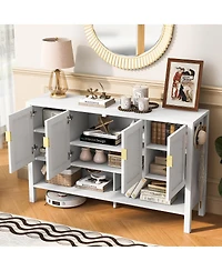 Streamdale Furniture 55.1" 4-Door Storage Sideboard with Open Shelf & Adjustable Shelves