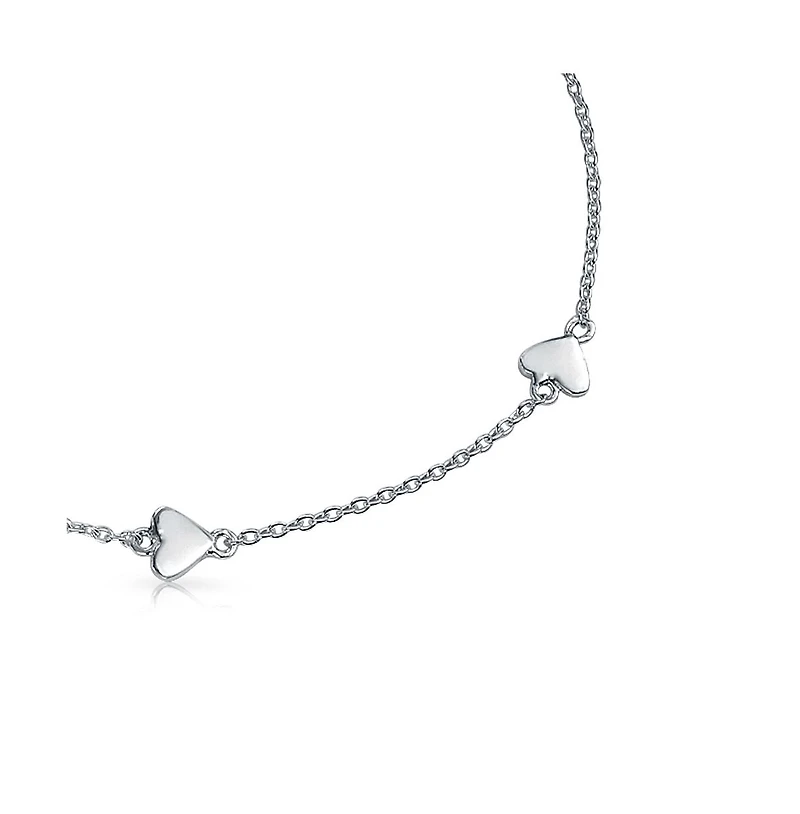 Bling Jewelry Multi Heart Strand Anklet Chain Ankle Bracelet .925 Sterling Silver Adjustable