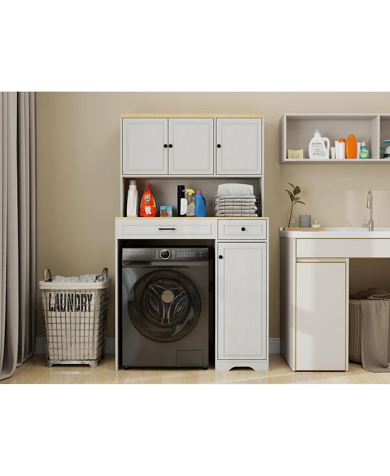 Streamdale Furniture Furniture Over the Washer/Dryer/Robot Vacuum Storage Cabinet