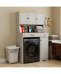 Streamdale Furniture Furniture Over the Washer/Dryer/Robot Vacuum Storage Cabinet