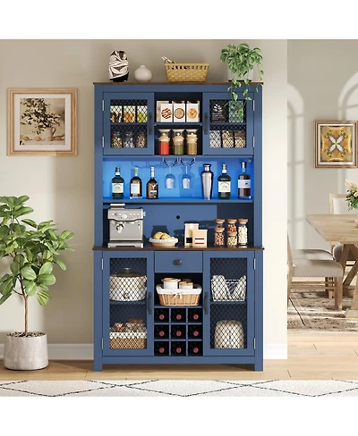 Streamdale Furniture 70.9" Navy Blue Kitchen Pantry Storage Cabinet with Doors & Shelves