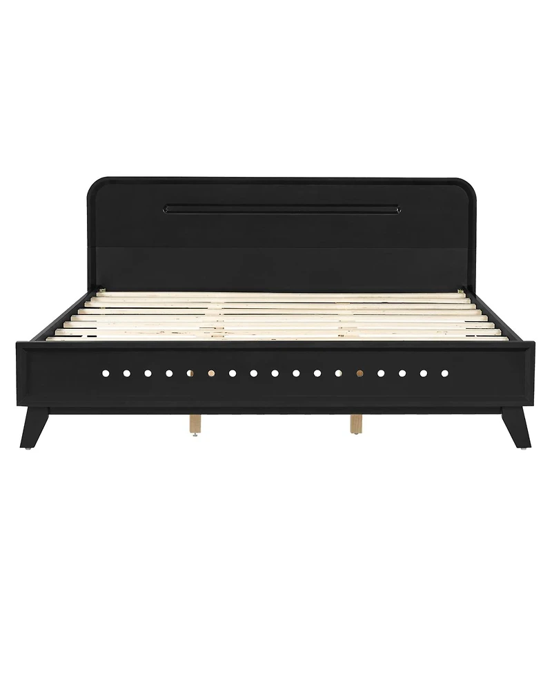 Streamdale Furniture White Solid Pine Wood Queen Bed Frame with Timeless Design