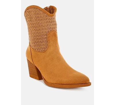 Bimmy Woven Pointy Western Boots