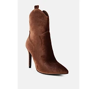 Nat-love Womens Velvet Cow Girl ankle boot