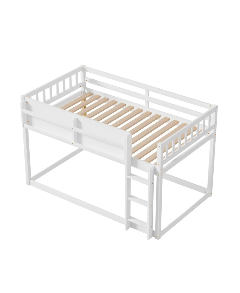 Streamdale Furniture Low Twin Over Twin Bunk Bed with Ladder