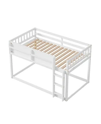 Streamdale Furniture Low Twin Over Twin Bunk Bed with Ladder