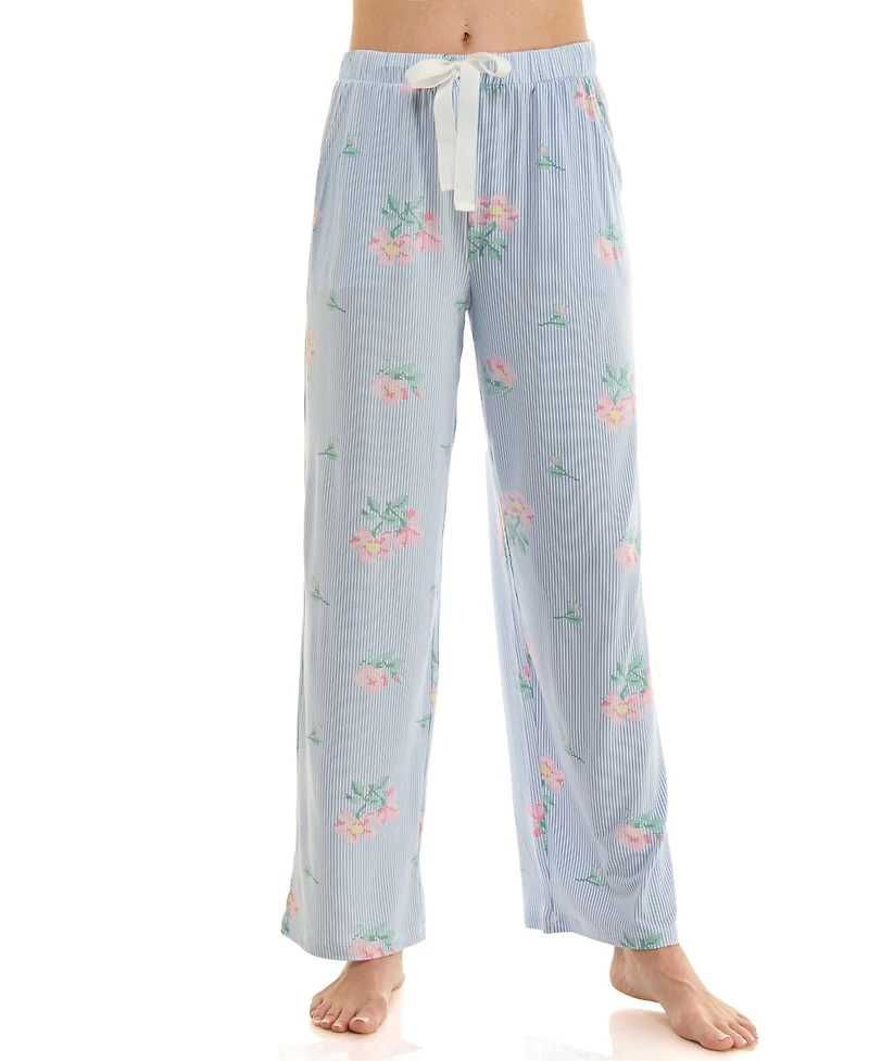 Roudelain Women's Open Leg Mid-Rise Sleep Pants