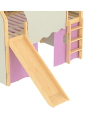 Streamdale Furniture Full Size House Loft Bed with Sills, Tents, Lights, Slide