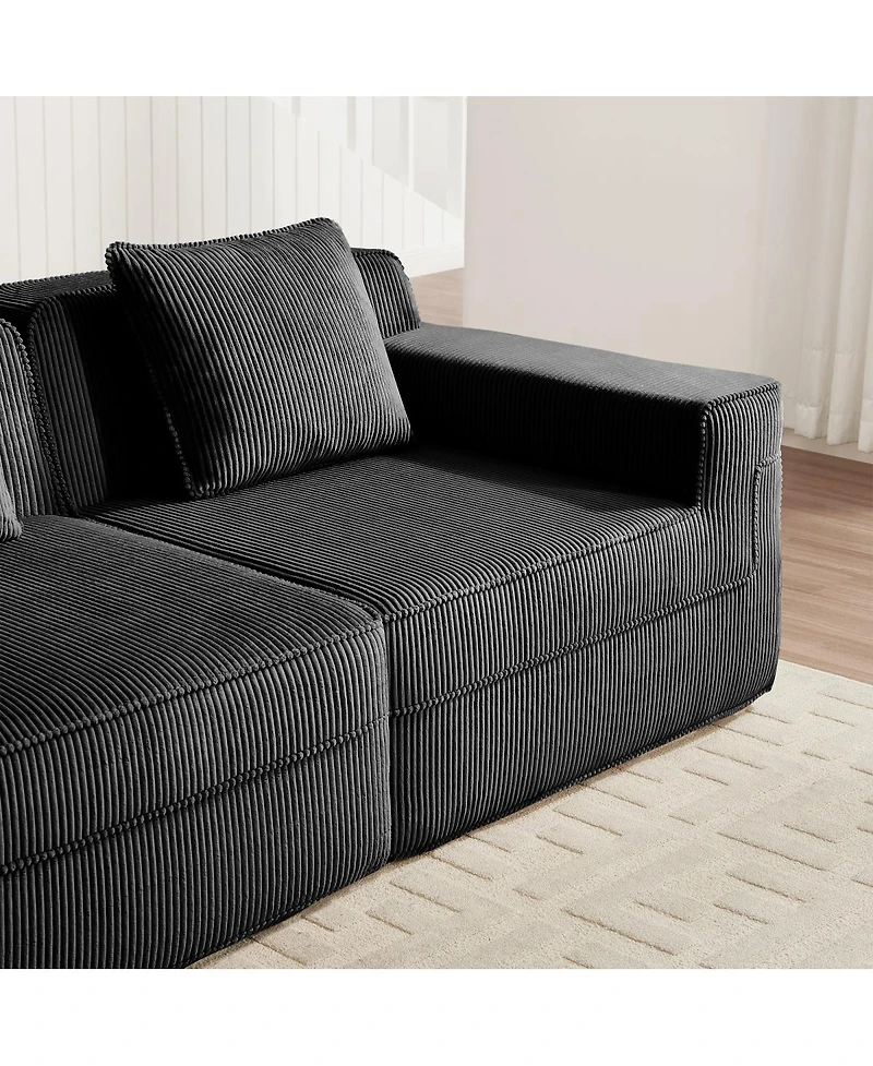 Streamdale Furniture Cloud Boneless Sofa: Plush Corduroy, Unmatched Comfort, Easy Setup