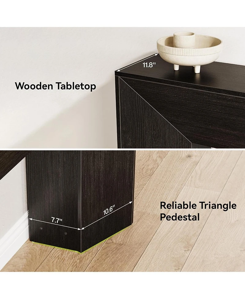 Tribesigns Console Table for Entryway, 63 Inches Extra Long Black Wooden Sofa Table for Living Room, Modern Hallway Foyer Table