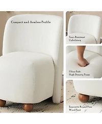 Streamdale Furniture Modern Low Back Accent Chair, Armless for Small Spaces