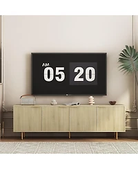 Streamdale Furniture Streamdale Wood Modern Tv Stand Fluted 68", Entertainment Center with Storage Doors, Media Cabinet