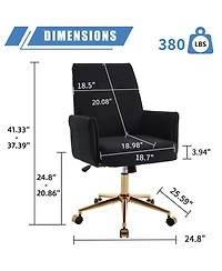 Streamdale Furniture Streamdale Mid-back liftable office chair, striped fabric, ergonomic design, Black