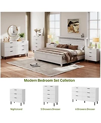 Gaomon Wave Fluted 5 Drawer Dresser, 38'' Tall Chest of Drawers with Anti-Tipping Device