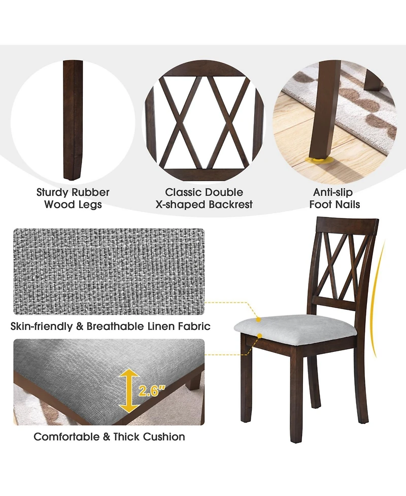 Streamdale Furniture Streamdale Extendable Farmhouse Dining Set Drop Leaf Table with Upholstered Chairs