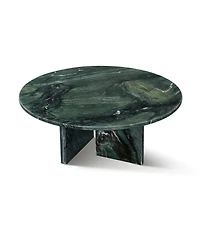 Streamdale Green Marble Coffee Table - Ø27.6" Natural Stone Living Room Table