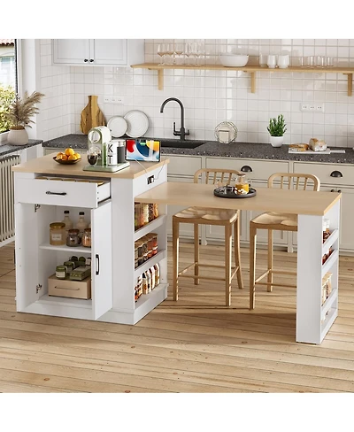 Streamdale Furniture Extendable Island console with drawers, cabinet, and shelving