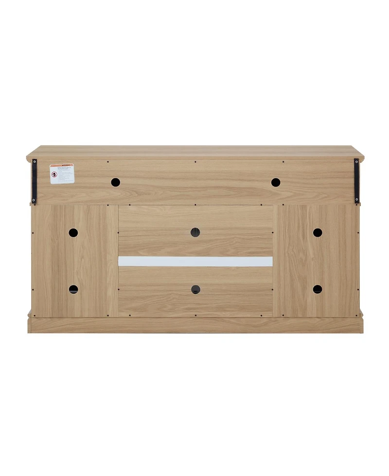 Streamdale Furniture Streamdale Embossed Pattern Tv Stand, Media Console w/ Storage, Sliding Door, 58.27"W