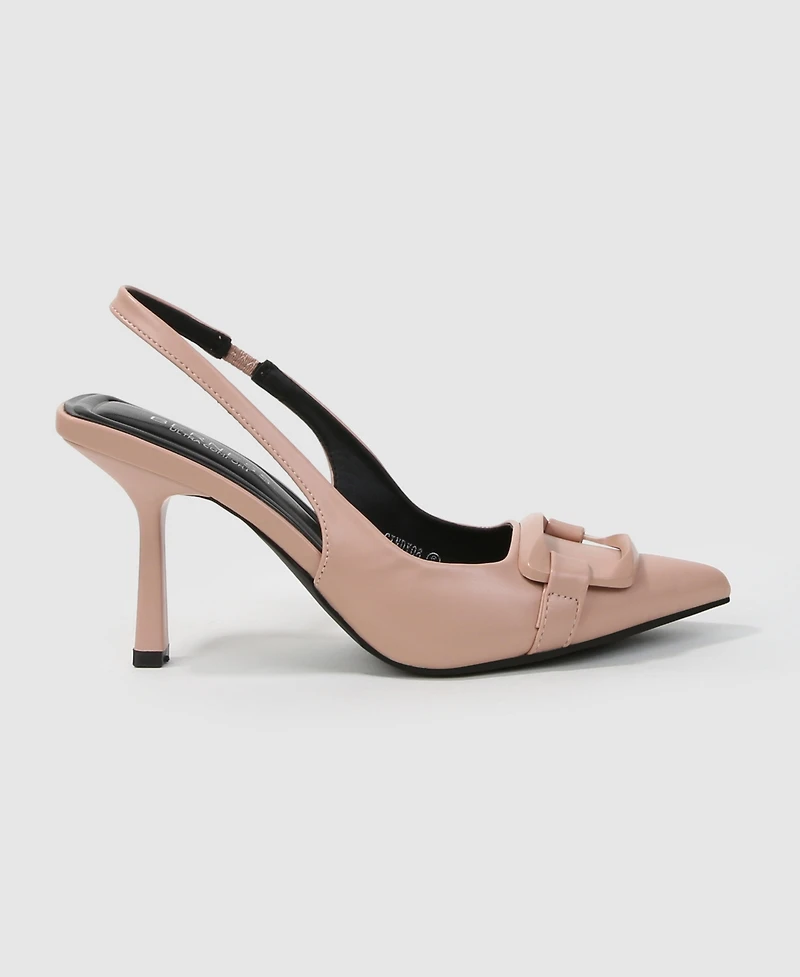 Berness Cindy Slingback Pumps with Tonal Buckle Detail
