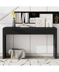 Streamdale Furniture Rustic Console Table - Fluted Drawers