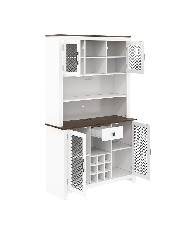 Streamdale Furniture Rustic 70.9" Kitchen Pantry Storage Cabinet with Led