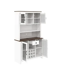 Streamdale Furniture Rustic 70.9" Kitchen Pantry Storage Cabinet with Led