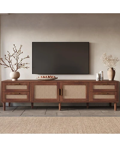 Streamdale Furniture 78" Tv Stand for TVs up to 85", Media Console w/ 4 Drawers & Soft Close Hinges