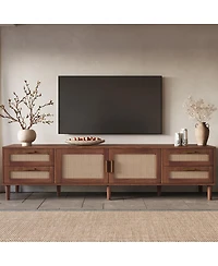 Streamdale Furniture 78" Tv Stand for TVs up to 85", Media Console w/ 4 Drawers & Soft Close Hinges