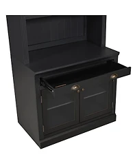 Streamdale Furniture Led Lighting 2-Piece Bookcase Suite with Glass Doors & Drawers