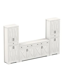 Streamdale Furniture Tv Cabinet Set: Multifunctional Wall Unit with 2 Sideboards