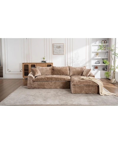 Streamdale Furniture Cloud Sectional Couch with L-Shape Chaise, Modern Modular Sofa