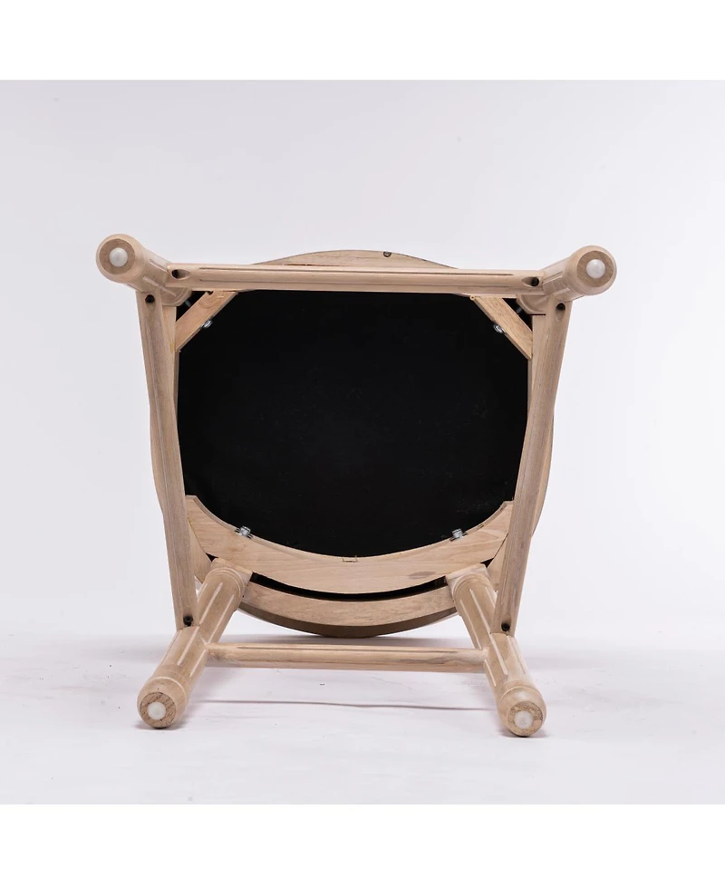 Streamdale Furniture French Country Wooden Barstools with Upholstered Seating, Set of 2