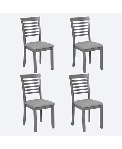 Streamdale Wooden Dining Chairs Set of 4 with Padded Seat, Gray