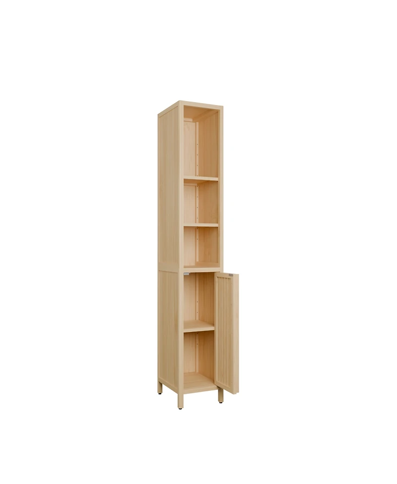 Streamdale Furniture Natural bamboo large capacity thin and tall cabinet