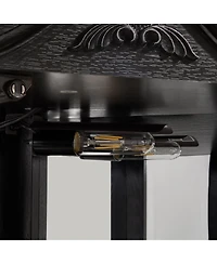 Streamdale Lighted Glass Display Corner Curio Cabinet with Adjustable Shelves - Black