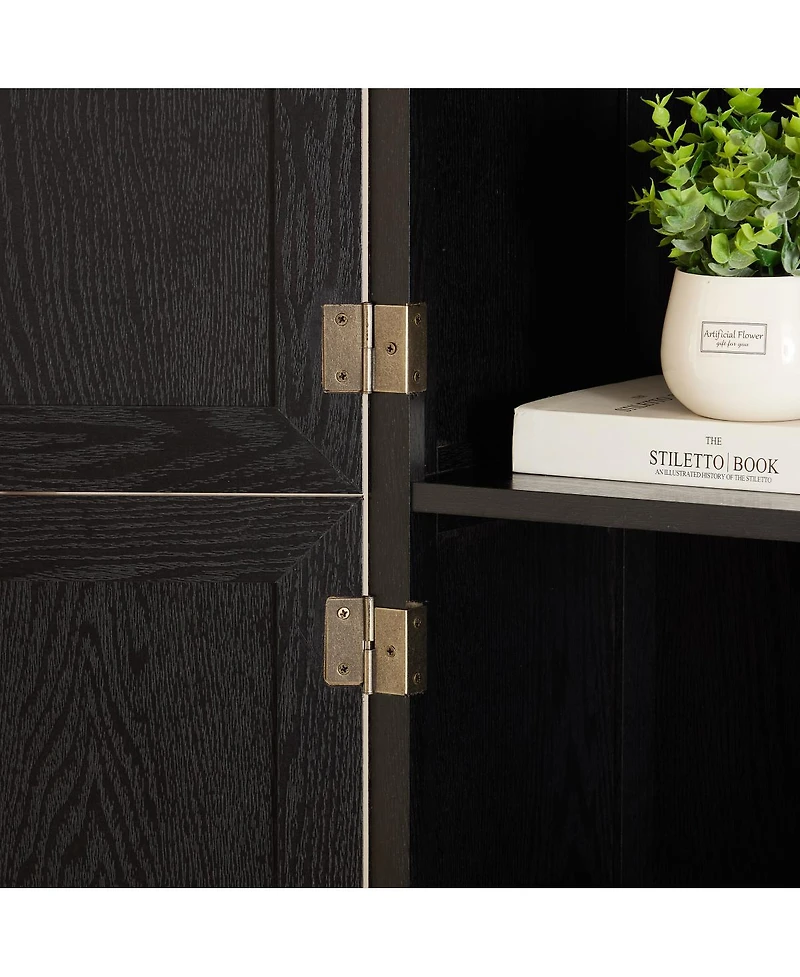 Streamdale Storage Cabinet with 8 Doors and 4 Shelves, Black