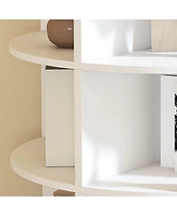 Streamdale Furniture Rotating Shoe Rack Tower, 7-Tier Spinning Storage Organizer (White