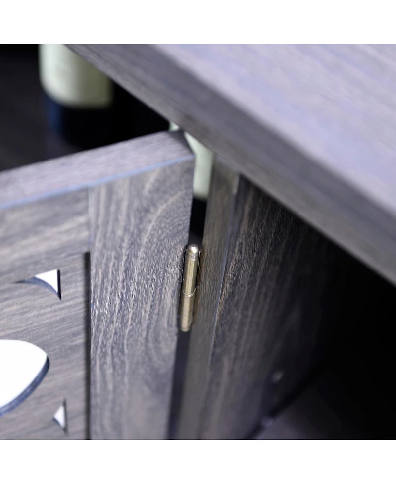 Streamdale Furniture Spacious 49.33" Countertop Sideboard with 3 Mirrored Doors & Adjustable Shelves