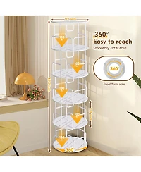 Streamdale Furniture Rotating Bookshelf Tower 5 Tier, Spinning 360 Bookcase, Narrow Tall Vertical Storage (White)
