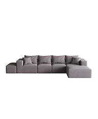 Streamdale Furniture Streamdale Modern Upholstered Sectional Boneless Couch Set, Modular 132" L Shaped Sofa Set