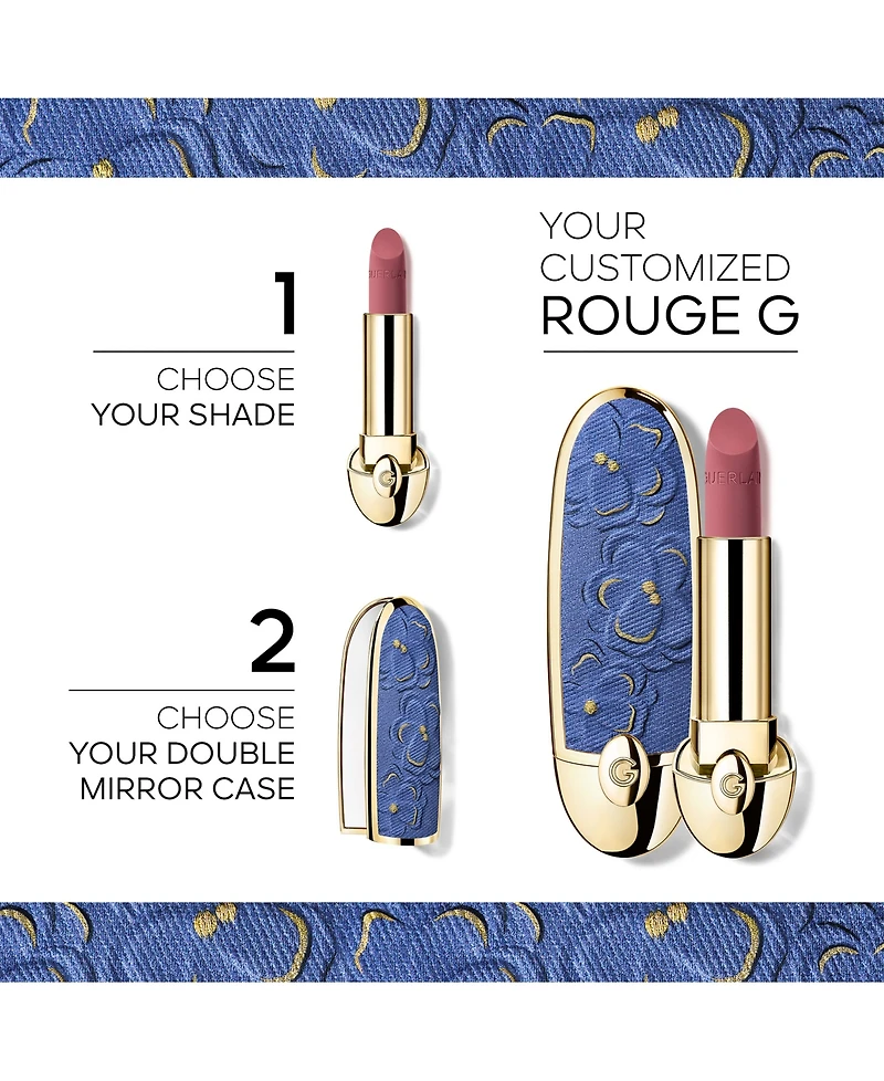 Guerlain Limited Edition Blooming Denim Rouge G Customizable Lipstick Case