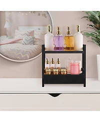 Sorbus 2-Tier Bamboo Counter Organizer with Drawer for Vanity, Matcha Station, Bathroom Sink Countertop