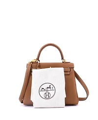 Pre-Owned HERMES Kelly 25 Handbag Brown Togo with Gold Hardware